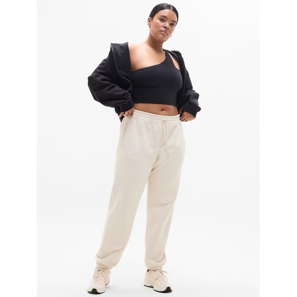 Athleta Jogger Pants Easy Fleece NWT XL Cream Bone Pull On Sweatpants Lounge